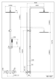 Душевая стойка Kerama Marazzi Fonte 61157KM.21.018 с термостатом хром